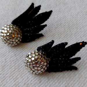 Vintage crystal clip-on earrings